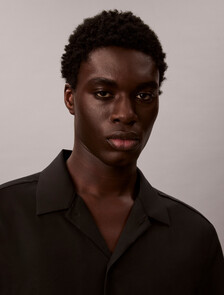 Soft Modal Short Sleeve Shirt, Black, hi-res