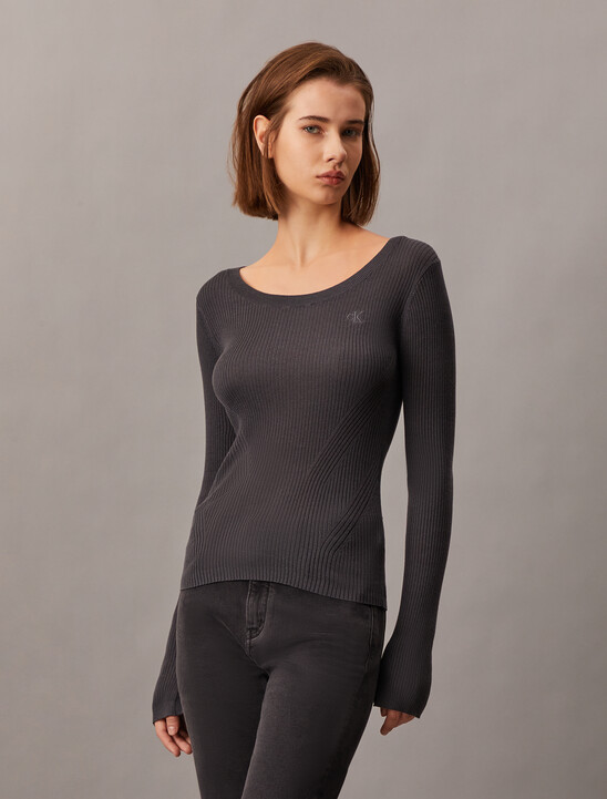 Rib Knit Slim Knit Top