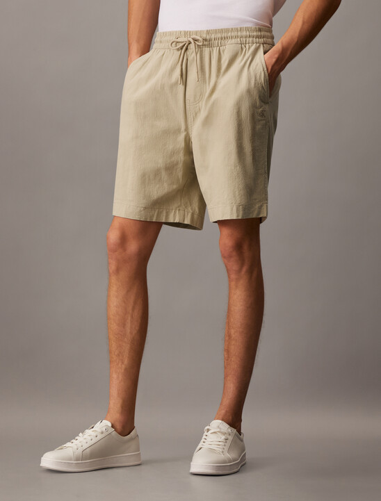 Textured Cotton Shorts