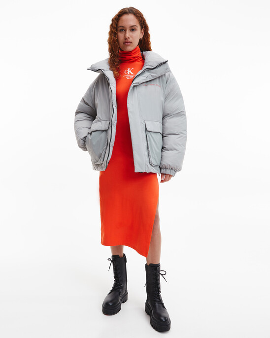 Quilted Puffer Jacket With Removable Sleeves