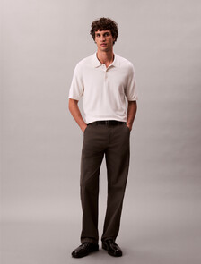 Tech Knit Viscose Polo, Chalk, hi-res