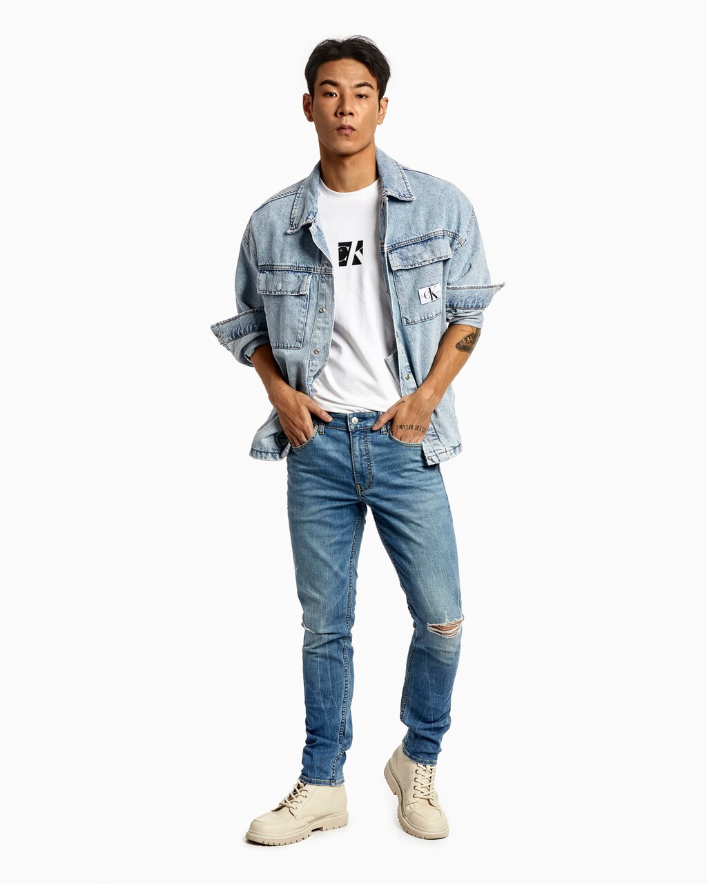 CLIMATE TECH BODY SKINNY JEANS, Light Blue Dstr, hi-res