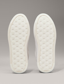 Leather Platform Trainers, Bright White/Black, hi-res