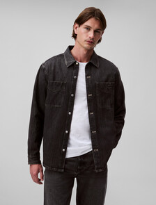 Black Fog Denim Overshirt, BLACK FOG, hi-res