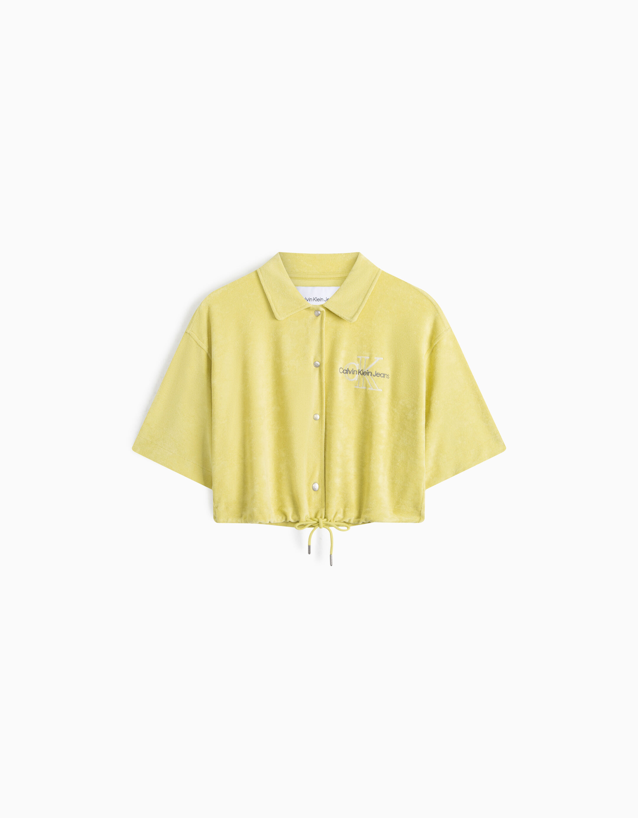 Summer Textures Towel Button Down Shirt yellow Calvin Klein Malaysia