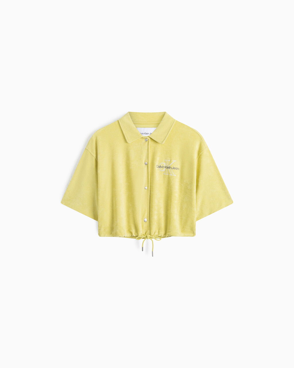 Summer Textures Towel Button Down Shirt, Yellow Sand, hi-res