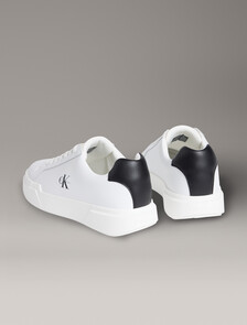 Leather Durable Traction NYC Trainers, White/Black/White, hi-res