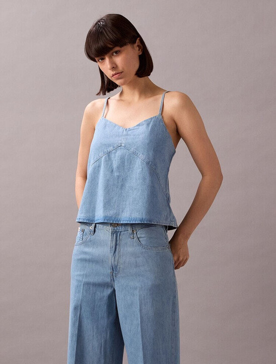 Linen Denim Tank Top