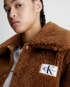 Relaxed Bonded Sherpa Jacket, Fudge Brown, hi-res