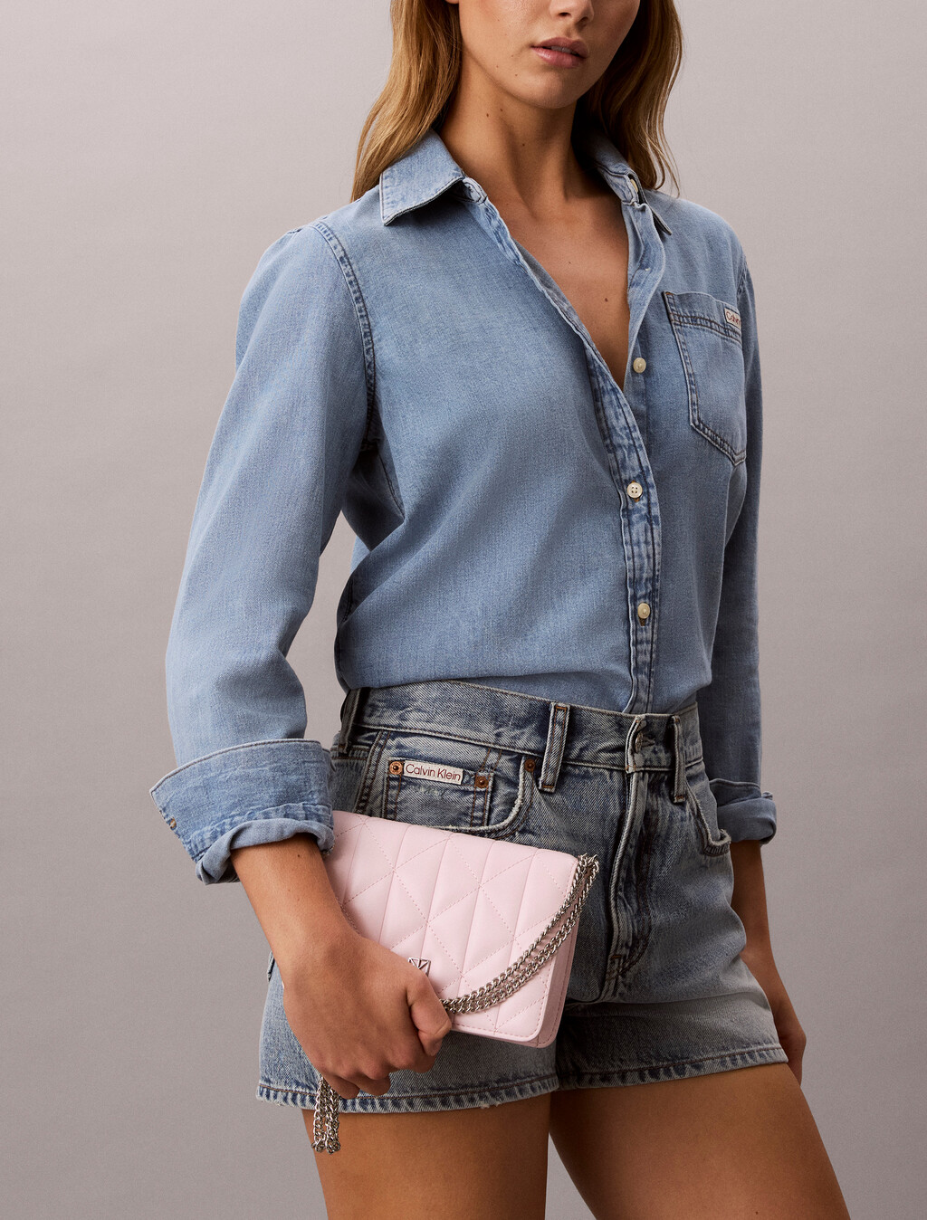 Quilted Emblem Logo Mini Bag, Cradle Pink, hi-res