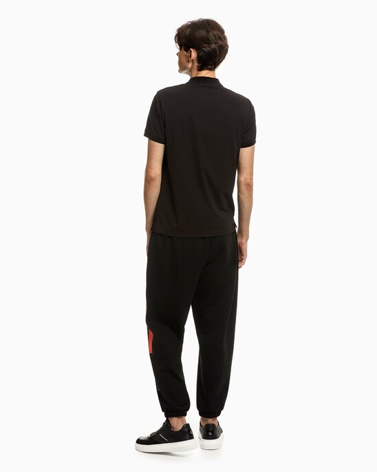 BLACK ARCHIVAL STRIPE MONOGRAM POLO