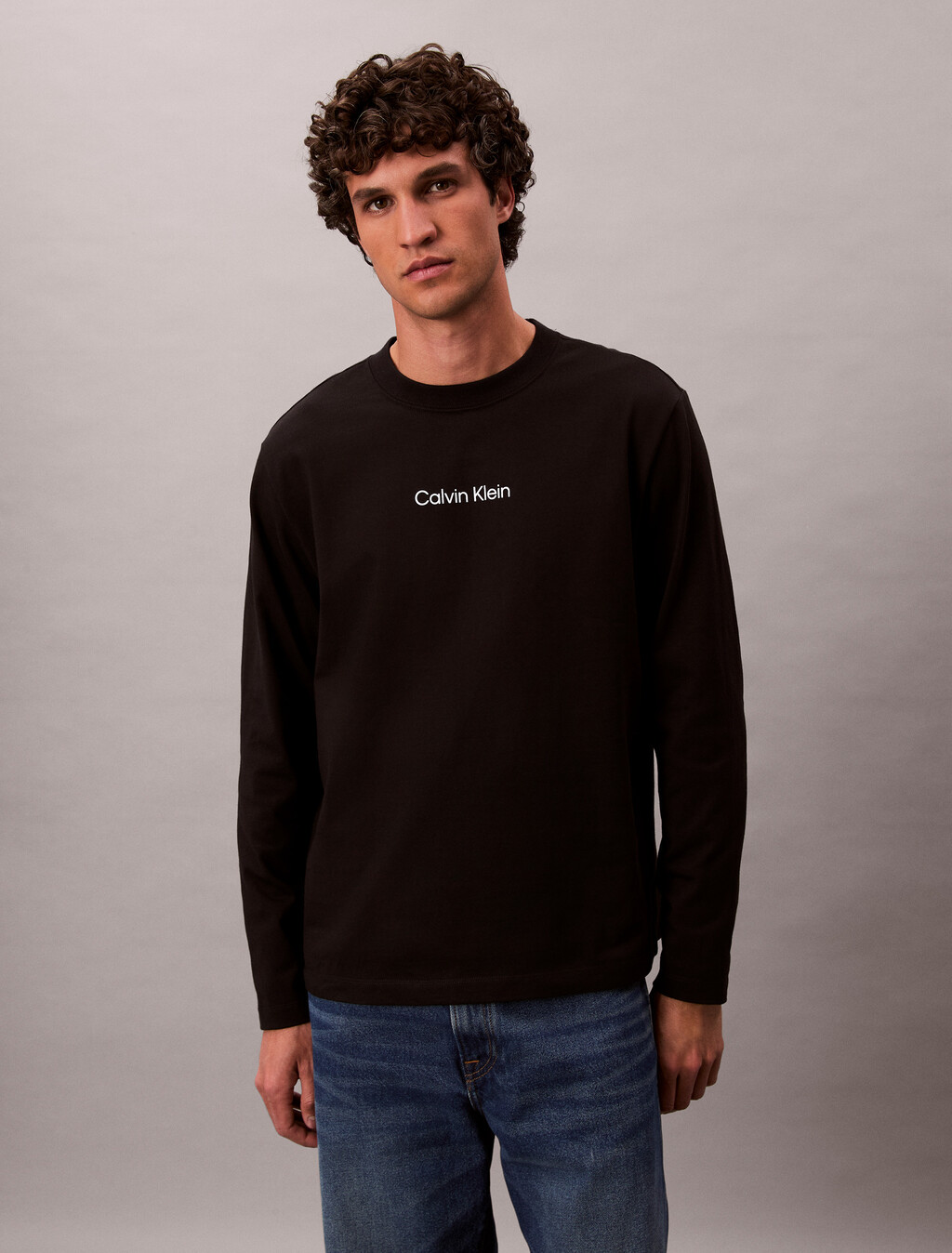 Relaxed Long Sleeve T-shirt, Black, hi-res