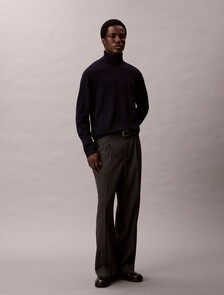 Merino Wool Turtle Neck Jumper, Dark Sapphire, hi-res