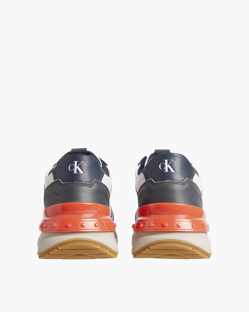 CHUNKY NAPPA LEATHER LACE-UP RUNNERS, Mercury Grey/Navy, hi-res