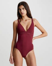 Core Tonal Swimsuit, Deep Cranberry, hi-res