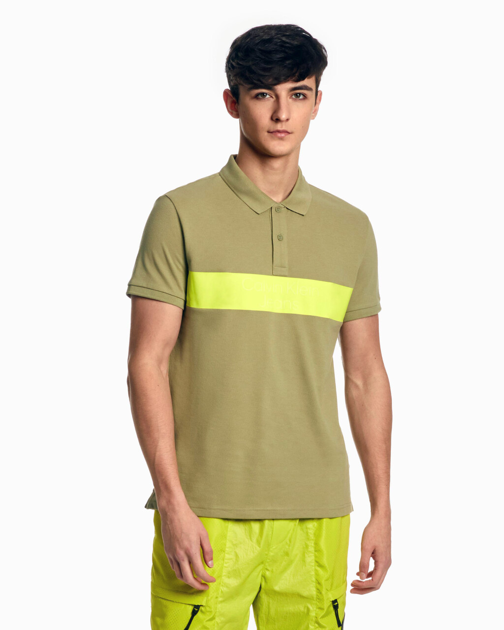 GLOW IN THE DARK INSTITUTIONAL POLO, Faded Olive, hi-res