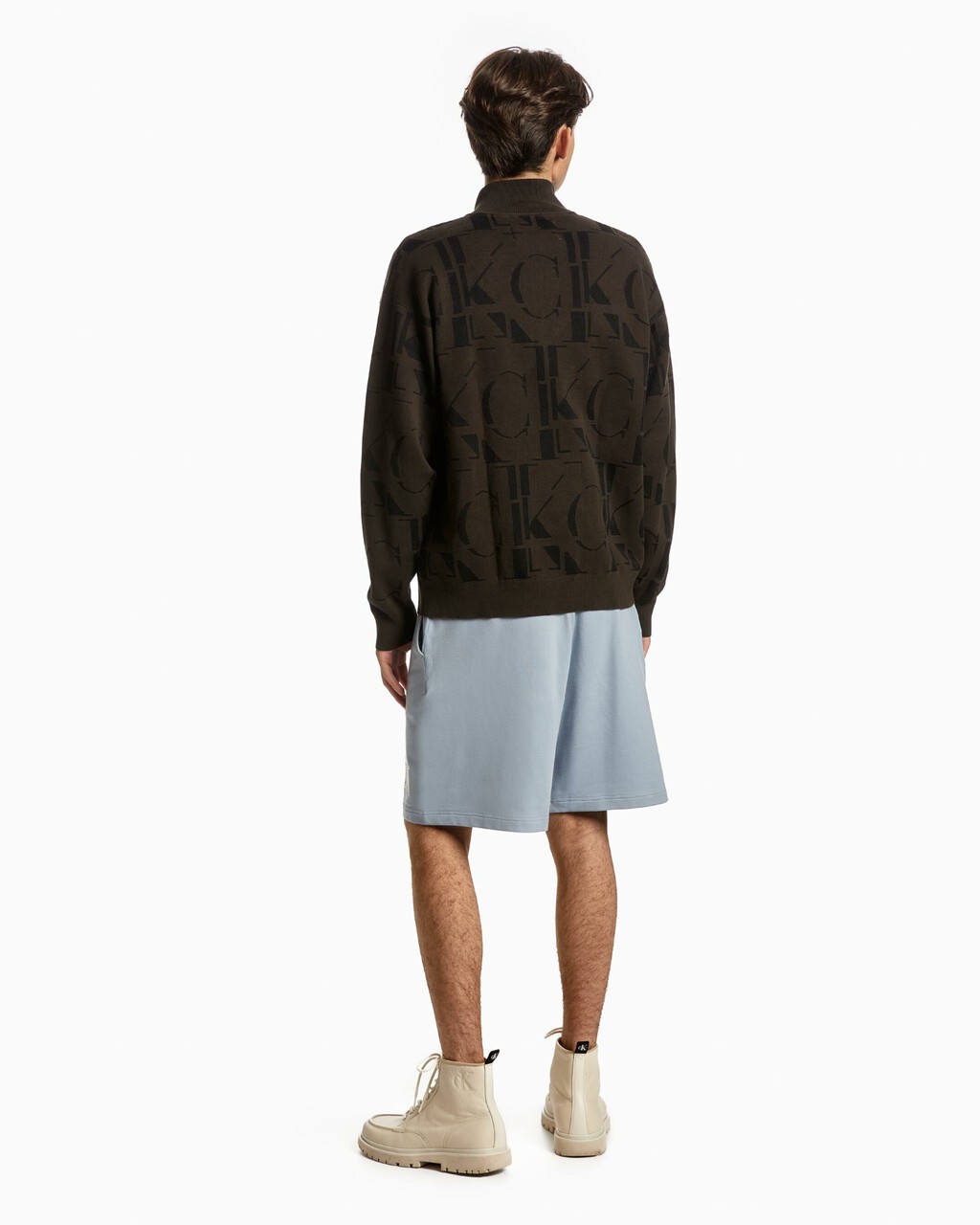 CK All Over Print Zip-Through Sweater, Logo Aop Ck Black, hi-res