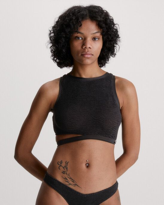 CK Texture Cut Out Tank Bikini Top