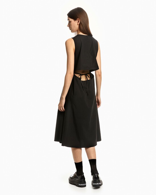 TIE-UP WOVEN DRESS