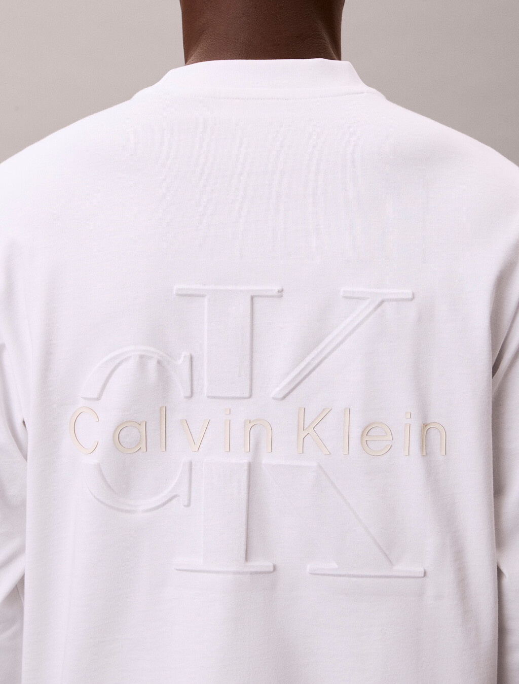 Embossed Logo Easy Fit Tee, Bright White, hi-res