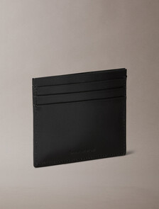 CK Plaque Leather Card Case, Black, hi-res