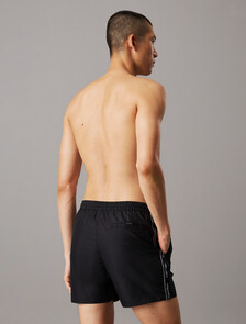 Medium Drawstring Swim Shorts - Logo Tape, Pvh Black, hi-res