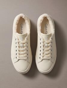 Leather Signature Platform Trainers, Marshmallow, hi-res