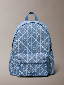 Denim Logo Jacquard Backpack, Denim JQD Medium Wash, hi-res