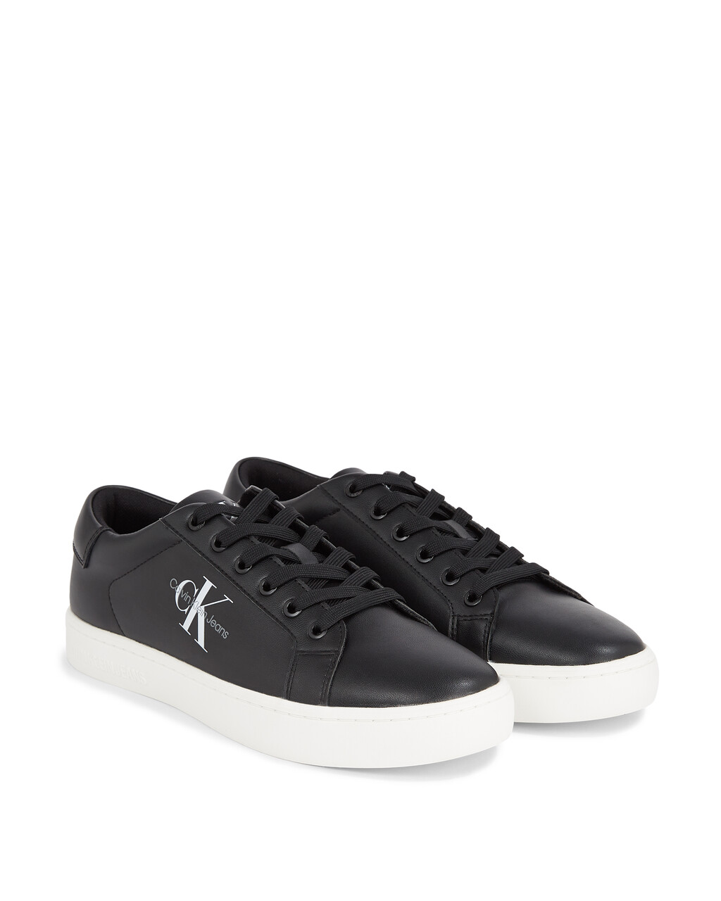 Leather Trainers, Black, hi-res