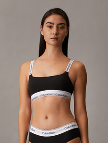 Icon Cotton Lightly Lined Bralette, Black, hi-res