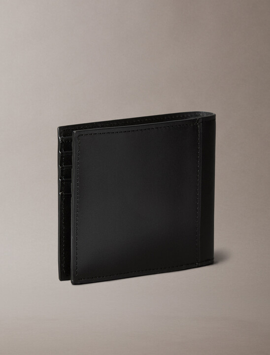 CK Plaque Leather Billfold Wallet