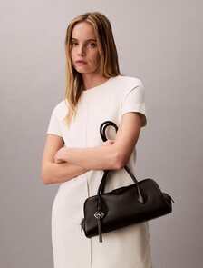 Trio Compartment Shoulder Bag, Black, hi-res