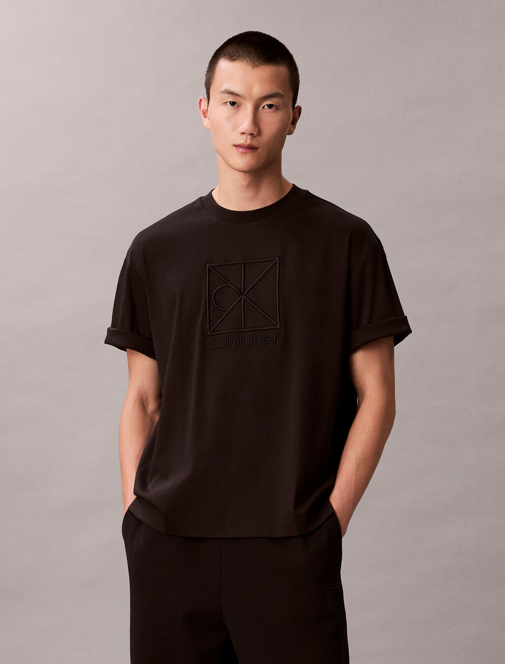 Relaxed Premium Interlock Emblem Logo T-Shirt, Black, hi-res