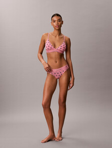 Icon Cotton Modal Lightly Lined Triangle Bralette, Be Mine CK Calm Pink, hi-res