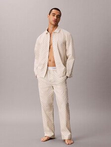 Cotton Poplin Sleep Pants, 21690 Dual Emblem+Tofu, hi-res