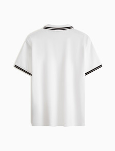 Monologo Slim Tipped Polo, Bright White, hi-res