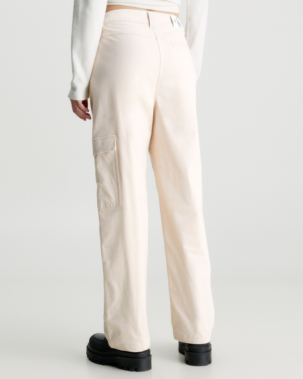 High Rise Corduroy Cargo Pants, Putty Beige, hi-res