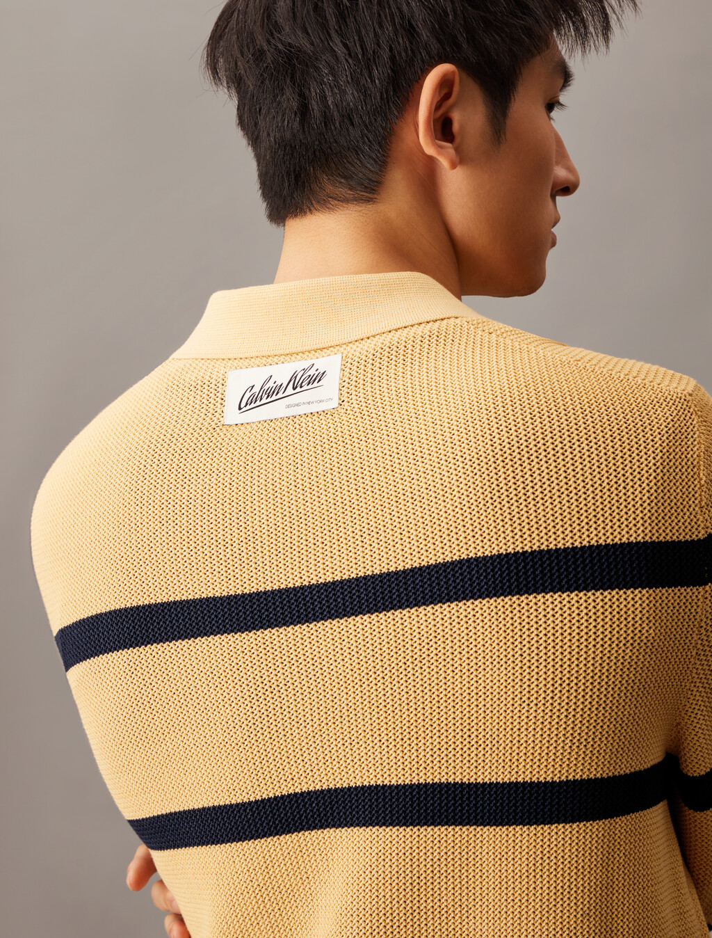 Striped Relaxed Polo, Lemon Peel, hi-res