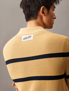 Striped Relaxed Polo, Lemon Peel, hi-res