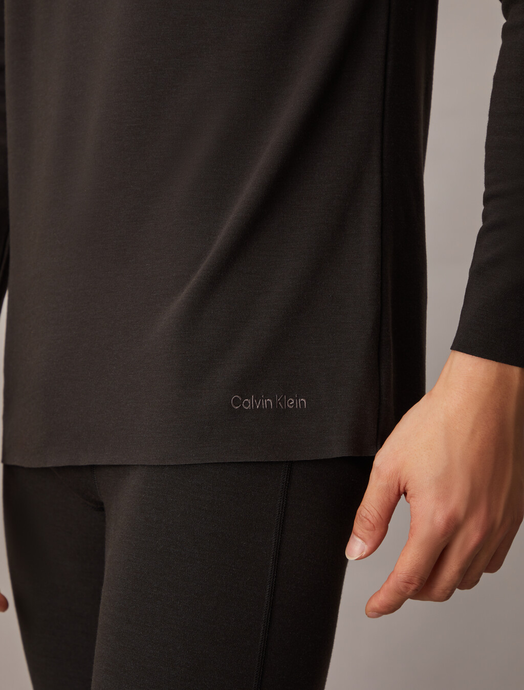 Warm Scoop Neck Top, Black, hi-res