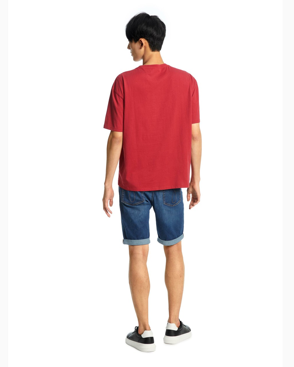 MONOGRAM RELAXED FIT TEE, KARANDA RED-640, hi-res