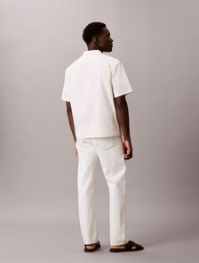 Washed Cotton Poplin Relaxed Shirt, Tofu, hi-res