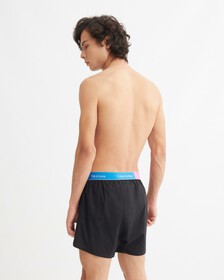 PRIDE COTTON COLOR BLOCK TRADITIONAL BOXERS, Black w/ Shocking Blue, hi-res