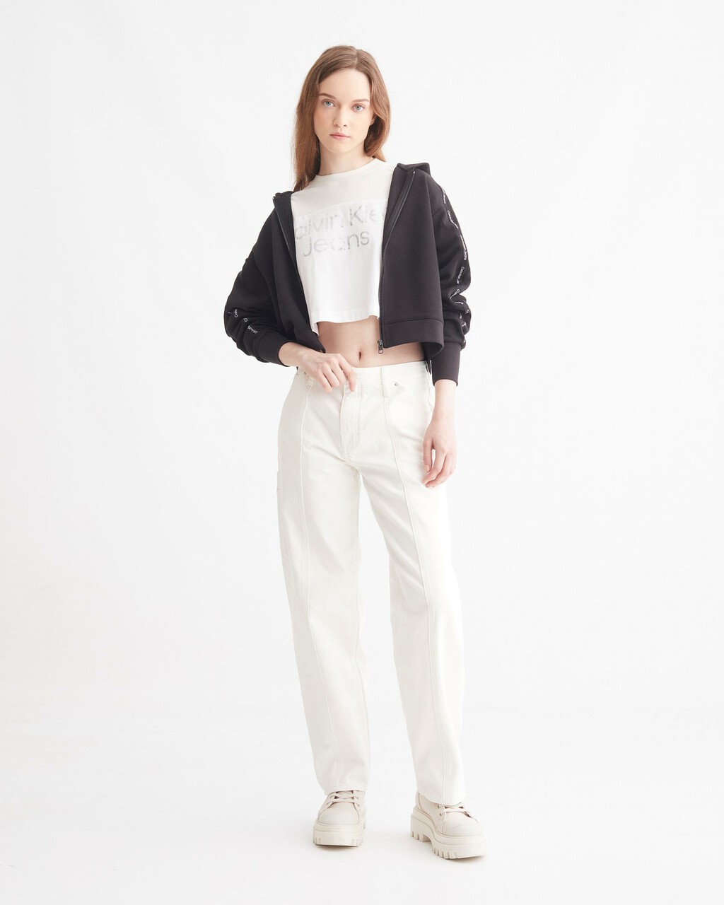 Reconsidered 90s Straight White Jeans, Off White, hi-res
