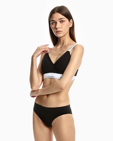 Modern Cotton Lightly Lined Bralette, Black, hi-res