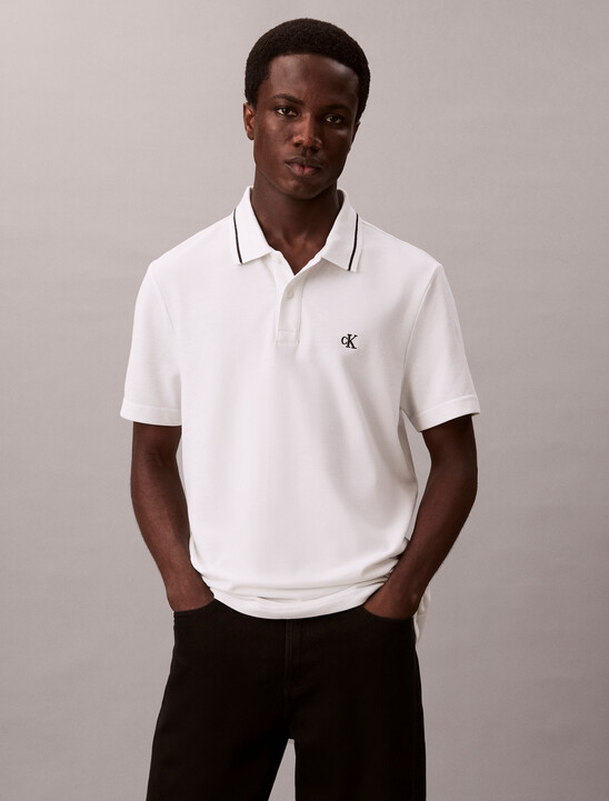 Monogram Pique Tipped Polo