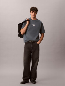 Relaxed High Pile Logo Tee, Dark Slate, hi-res