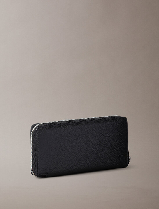Foil Embossed Monogram Zip Around Wallet