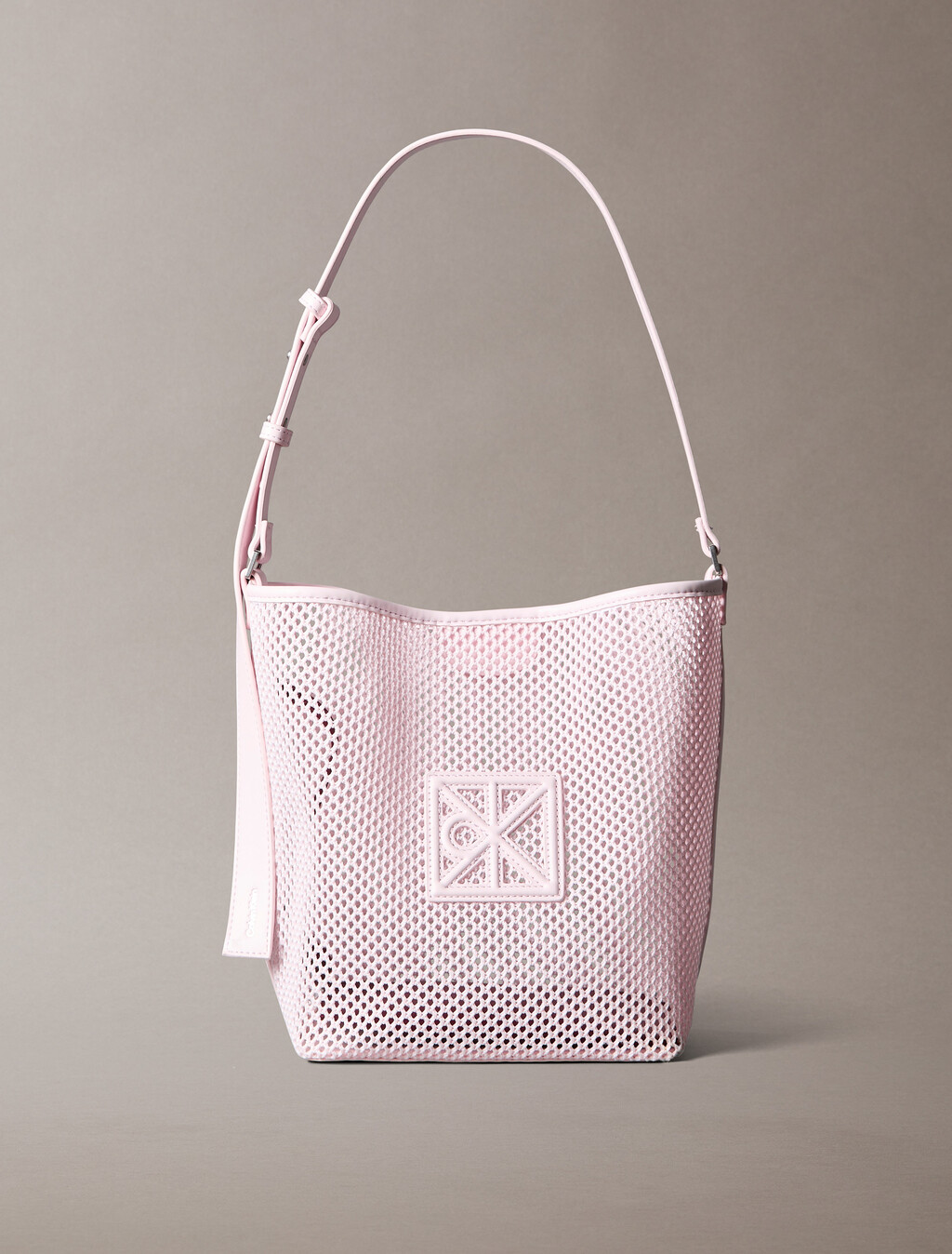 Mesh Emblem Logo Bucket Bag with Pouch, Cradle Pink, hi-res