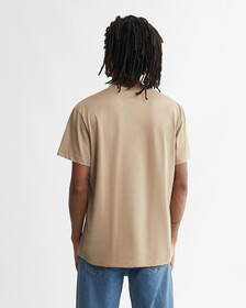 Solid V Neck CK Logo Tee, Perfect Taupe, hi-res